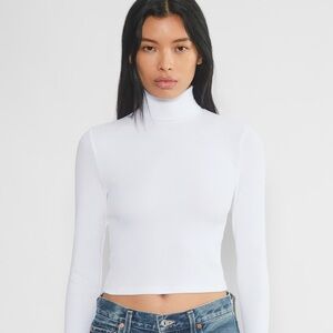 Women's‎ White Turtleneck Top